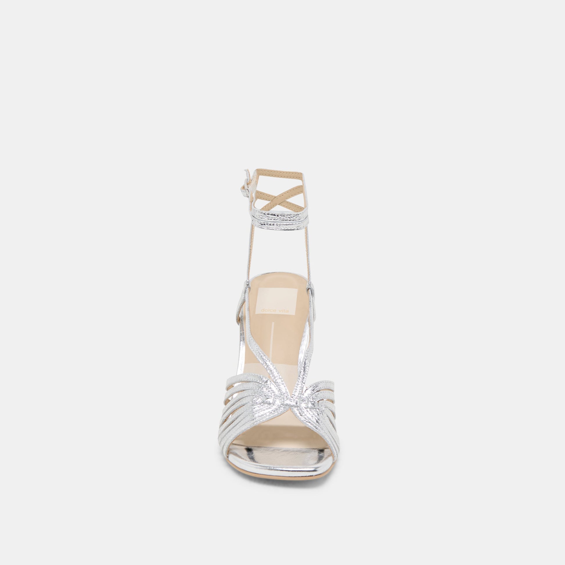 Nivana Silver Distressed Leather Heels Dolce Vita