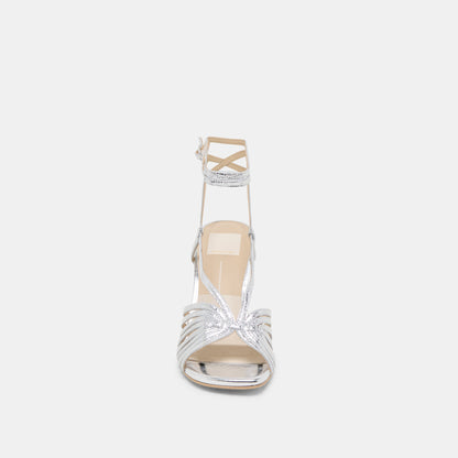 Nivana Silver Distressed Leather Heels Dolce Vita