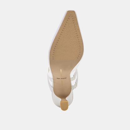 Linore True White Satin Heels Dolce Vita