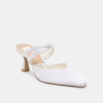 Linore True White Satin Heels Dolce Vita