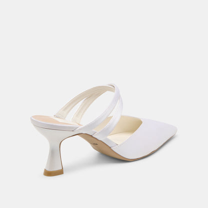 Linore True White Satin Heels Dolce Vita