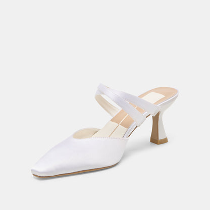 Linore True White Satin Heels Dolce Vita