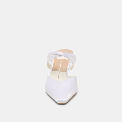 Linore True White Satin Heels Dolce Vita