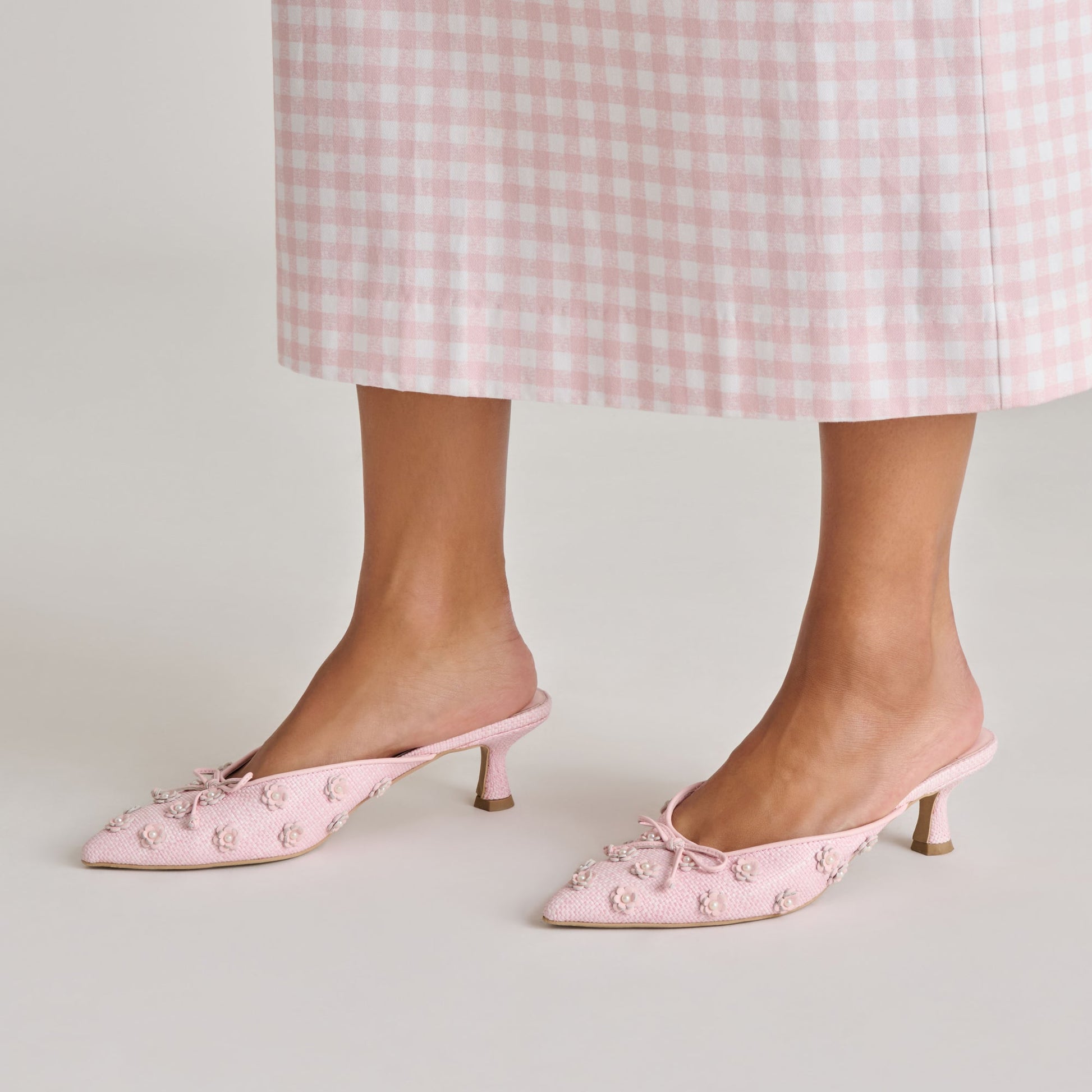 Camilo X Byrdie Golf Pink Raffia Heels Dolce Vita
