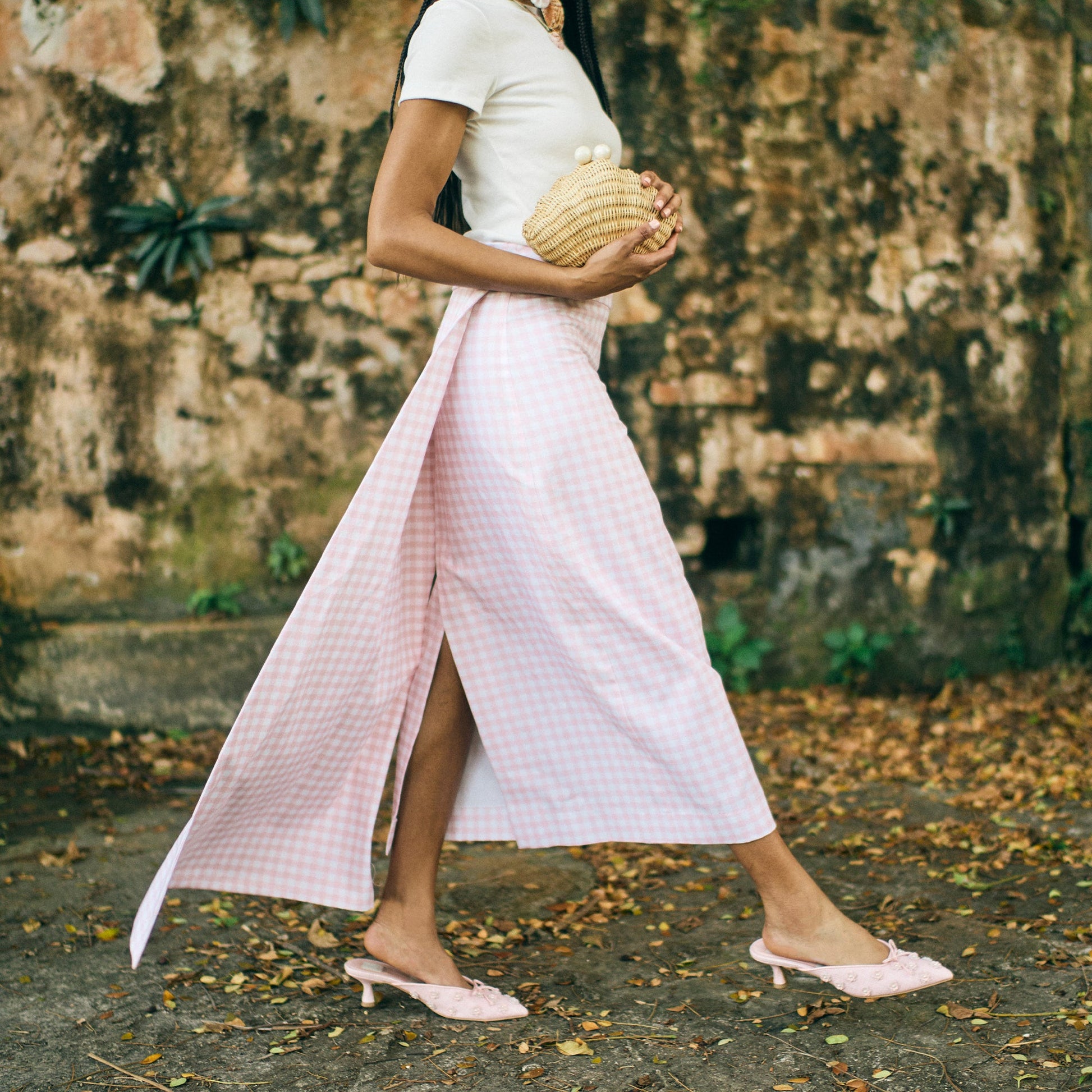 Camilo X Byrdie Golf Pink Raffia Heels Dolce Vita