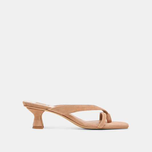 Brevel Toffee Suede Heels Dolce Vita