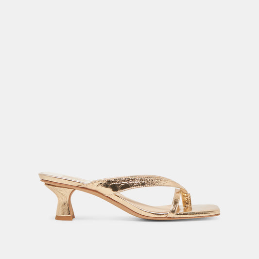 BREVEL HEELS GOLD DISTRESSED LEATHER Dolce Vita