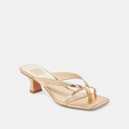 BREVEL HEELS GOLD DISTRESSED LEATHER Dolce Vita