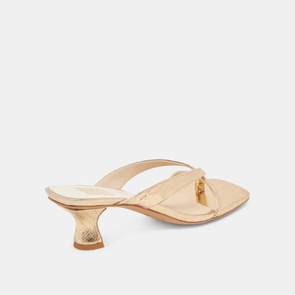 BREVEL HEELS GOLD DISTRESSED LEATHER Dolce Vita