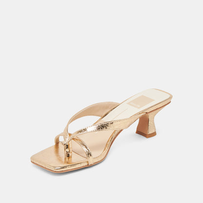 BREVEL HEELS GOLD DISTRESSED LEATHER Dolce Vita
