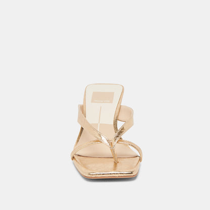 BREVEL HEELS GOLD DISTRESSED LEATHER Dolce Vita