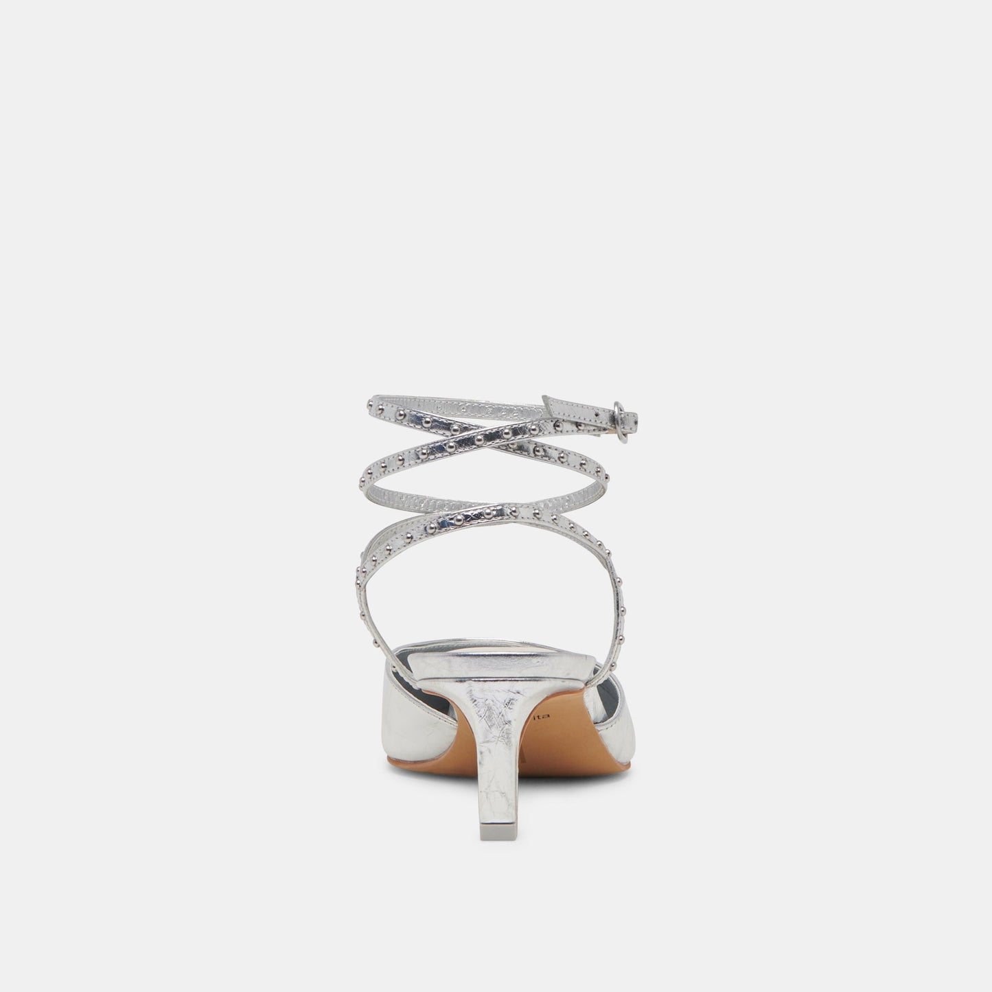 LOKLYN STUD HEELS SILVER CRINKLE PATENT Dolce Vita