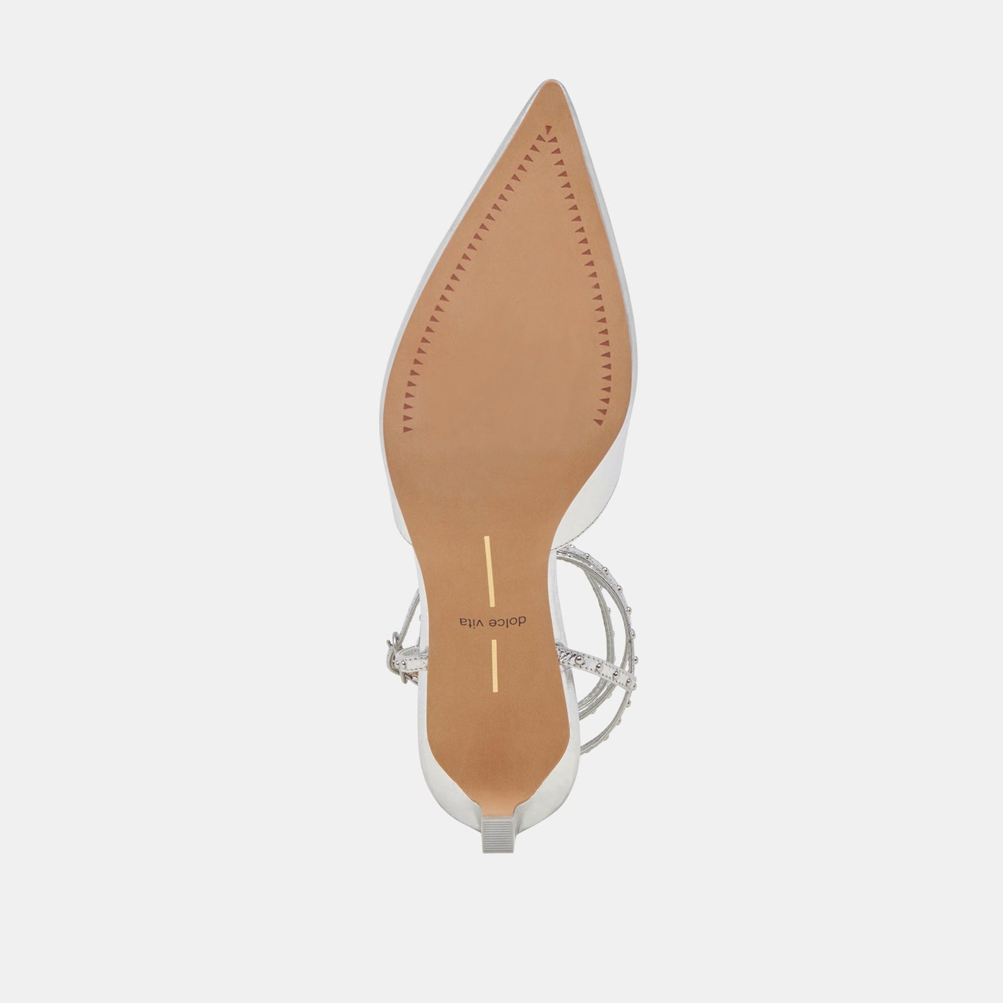 LOKLYN STUD HEELS SILVER CRINKLE PATENT Dolce Vita