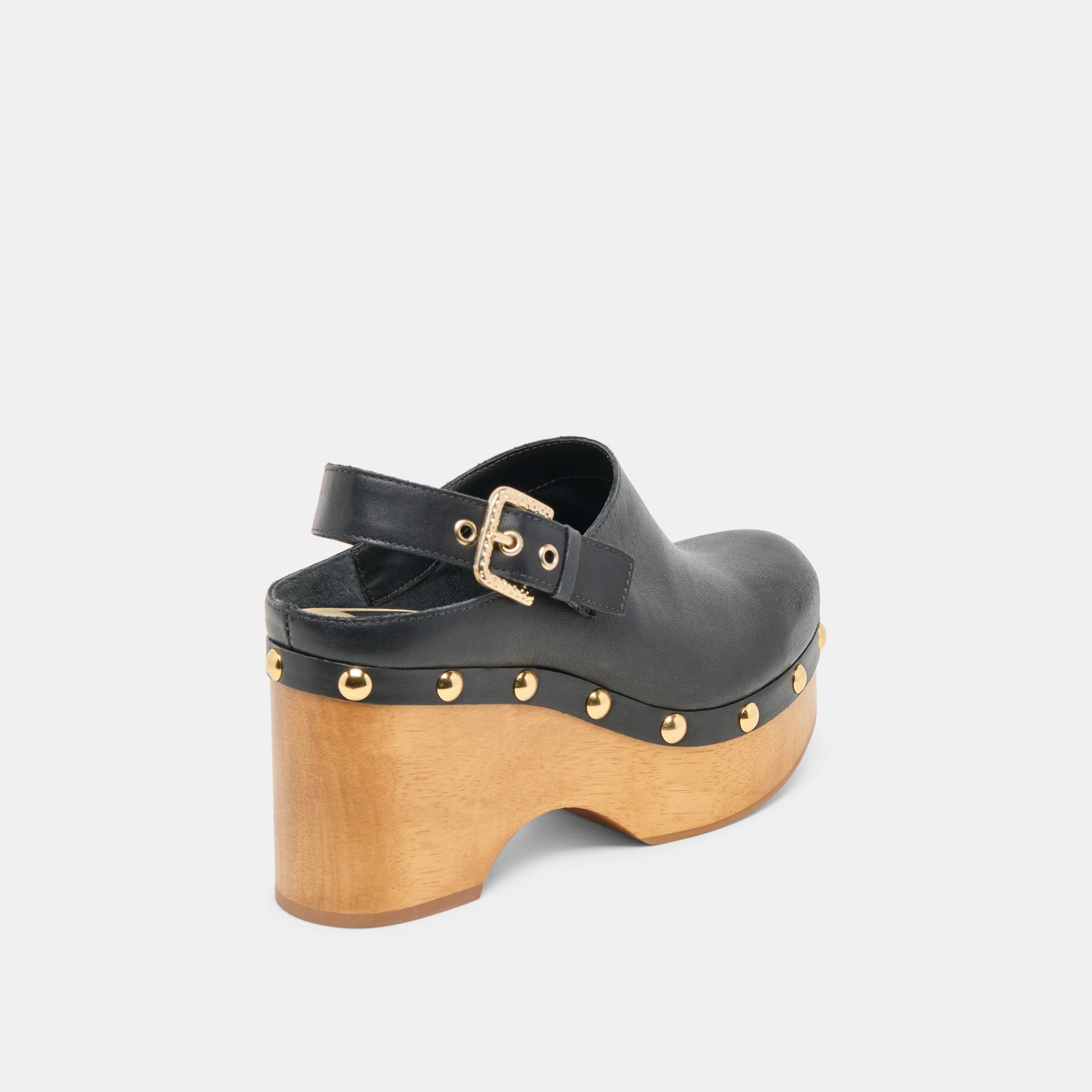 Adelan Black Leather Clogs Dolce Vita