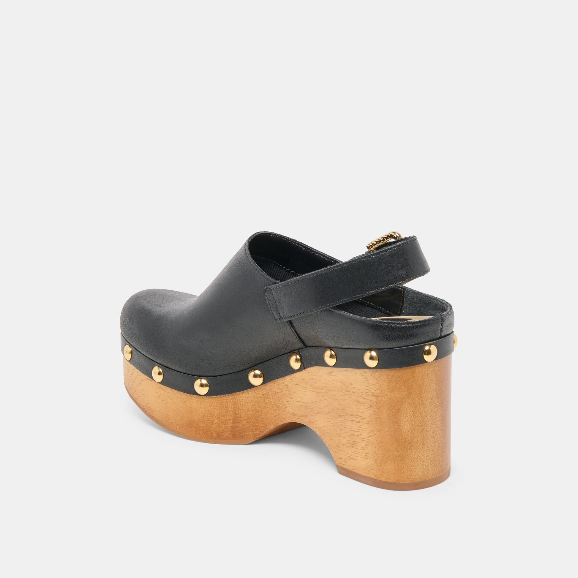 Adelan Black Leather Clogs Dolce Vita