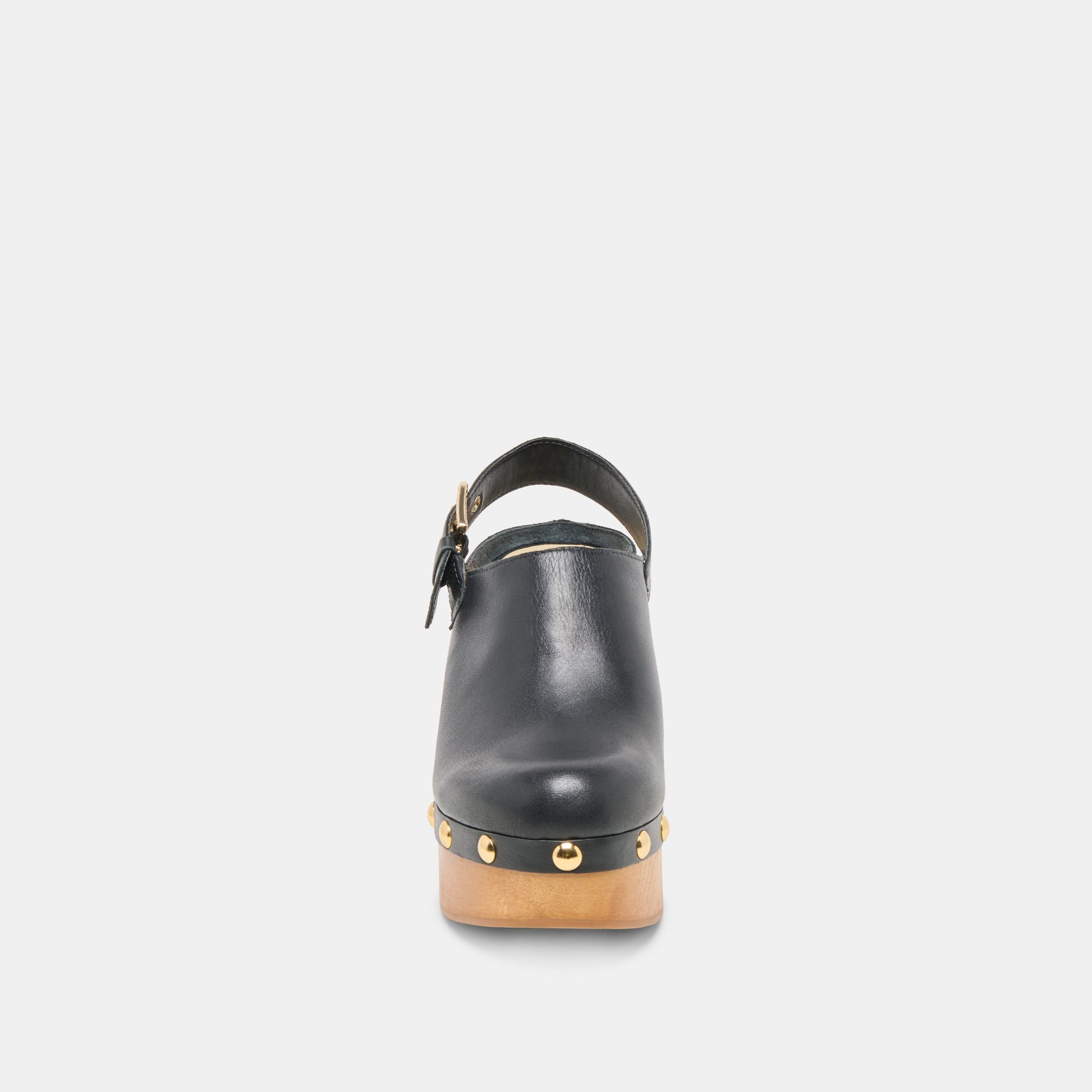 Adelan Black Leather Clogs Dolce Vita