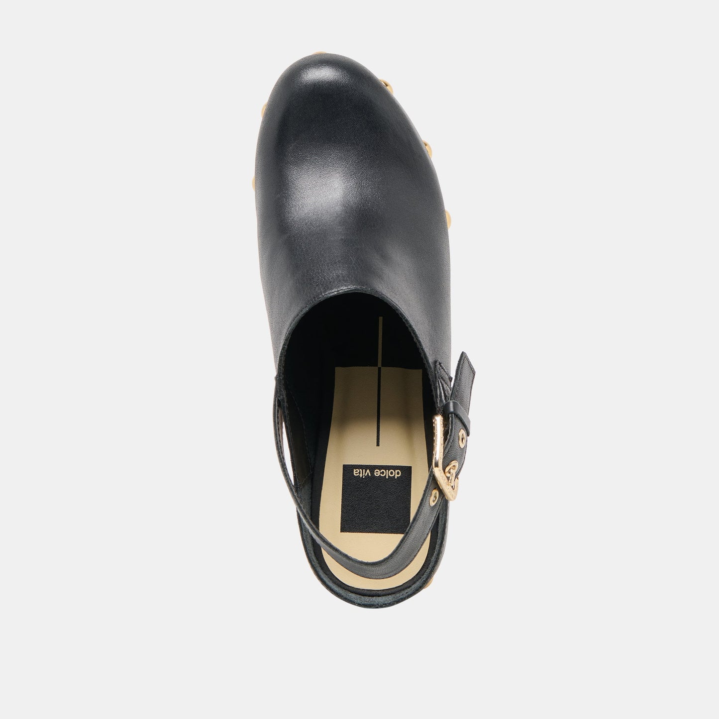 Adelan Black Leather Clogs Dolce Vita