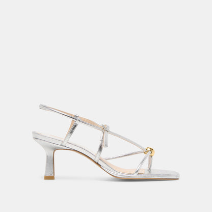 Mylee Silver Distressed Leather Heels Dolce Vita