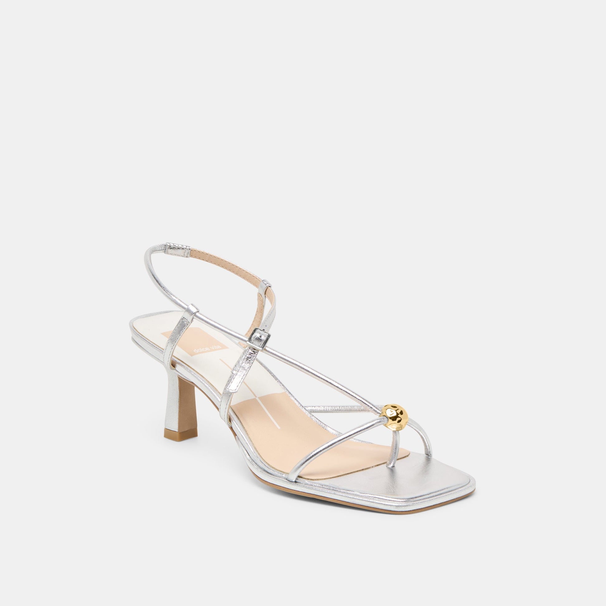 Mylee Silver Distressed Leather Heels Dolce Vita