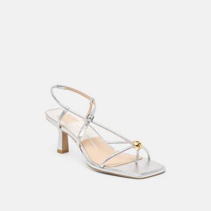 Mylee Silver Distressed Leather Heels Dolce Vita