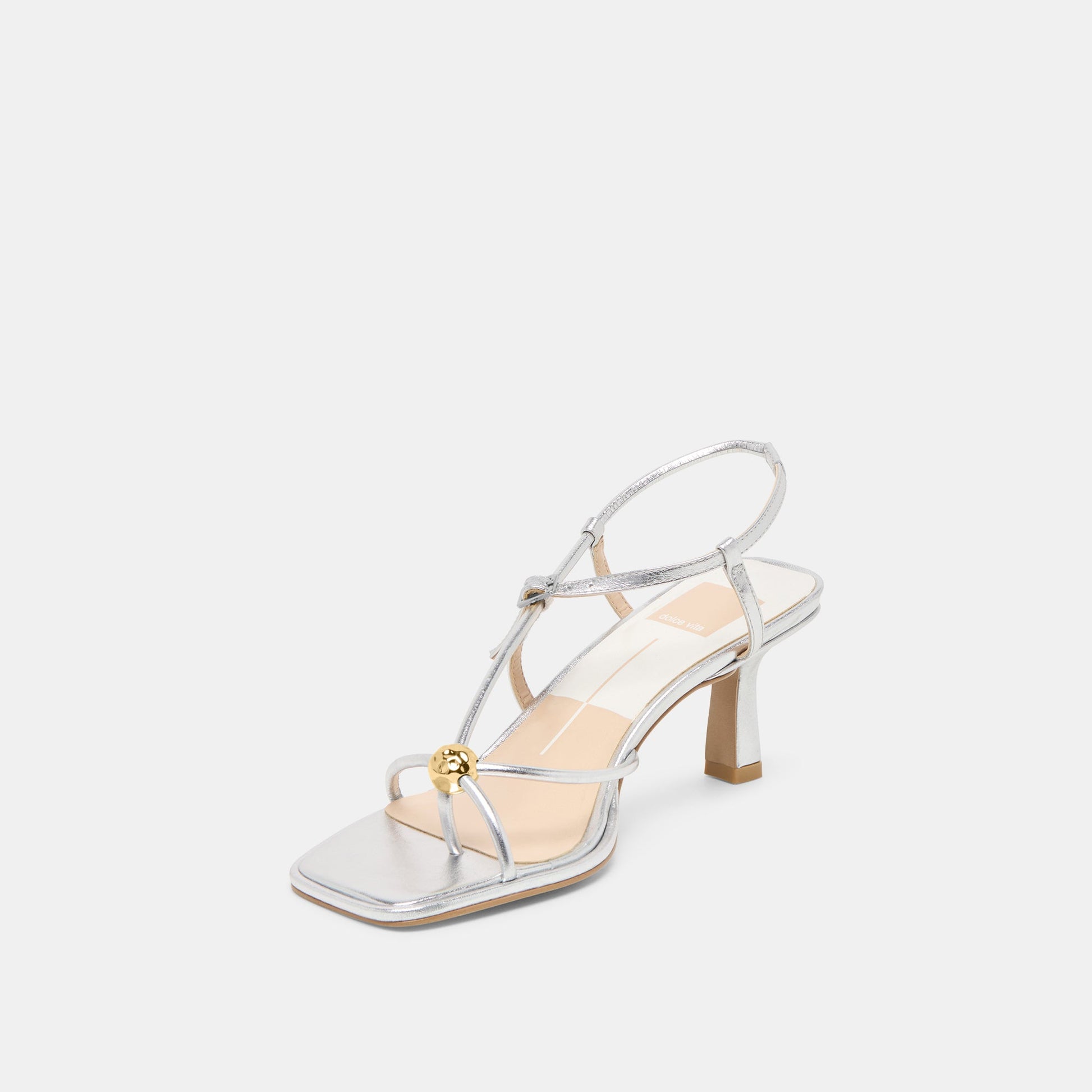 Mylee Silver Distressed Leather Heels Dolce Vita