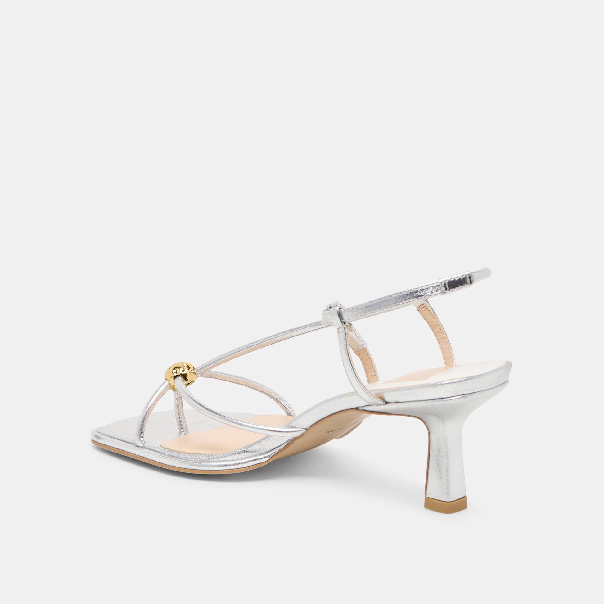 Mylee Silver Distressed Leather Heels Dolce Vita