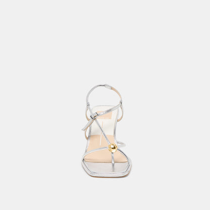 Mylee Silver Distressed Leather Heels Dolce Vita
