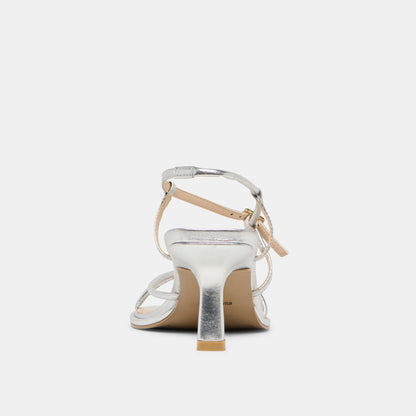 Mylee Silver Distressed Leather Heels Dolce Vita