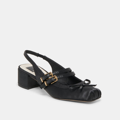 Loris Onyx Satin Heels Dolce Vita