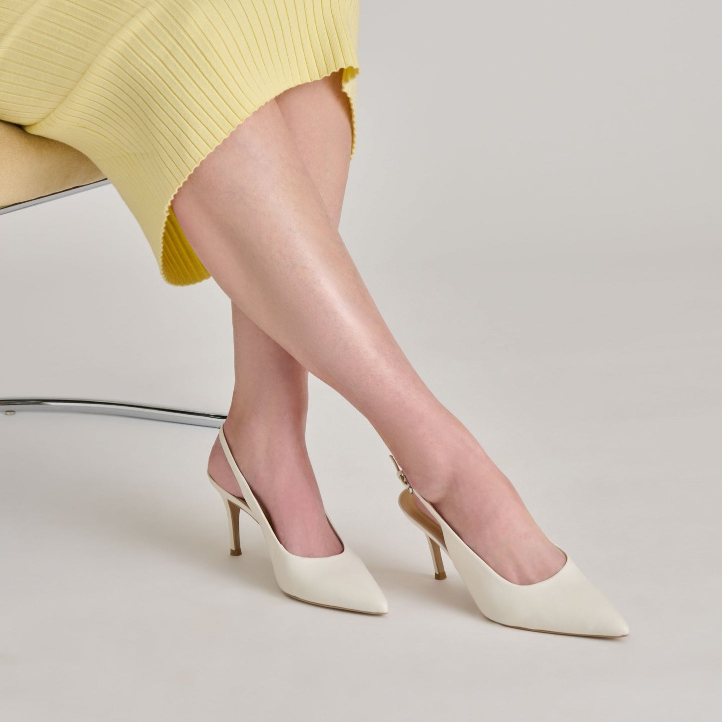 ELASI HEELS WHITE LEATHER Dolce Vita