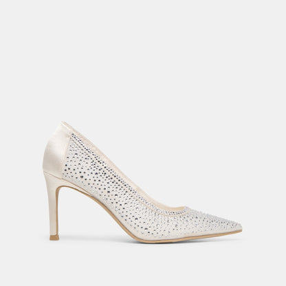 Kashe Crystal White Mesh Heels Dolce Vita