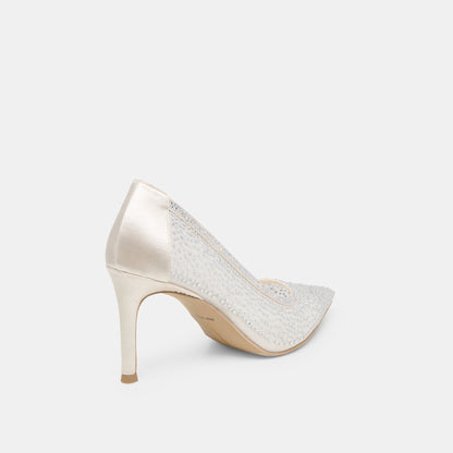 Kashe Crystal White Mesh Heels Dolce Vita