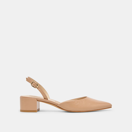Carel Lt Tan Crinkle Patent Leather Heels Dolce Vita