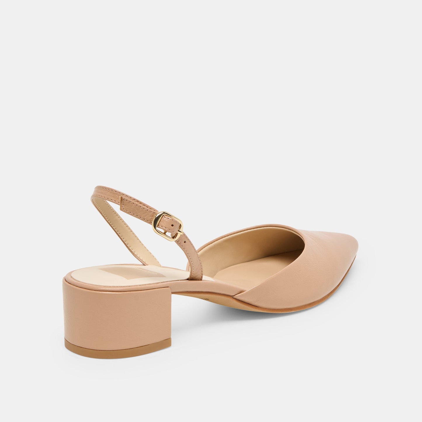 Carel Lt Tan Crinkle Patent Leather Heels Dolce Vita