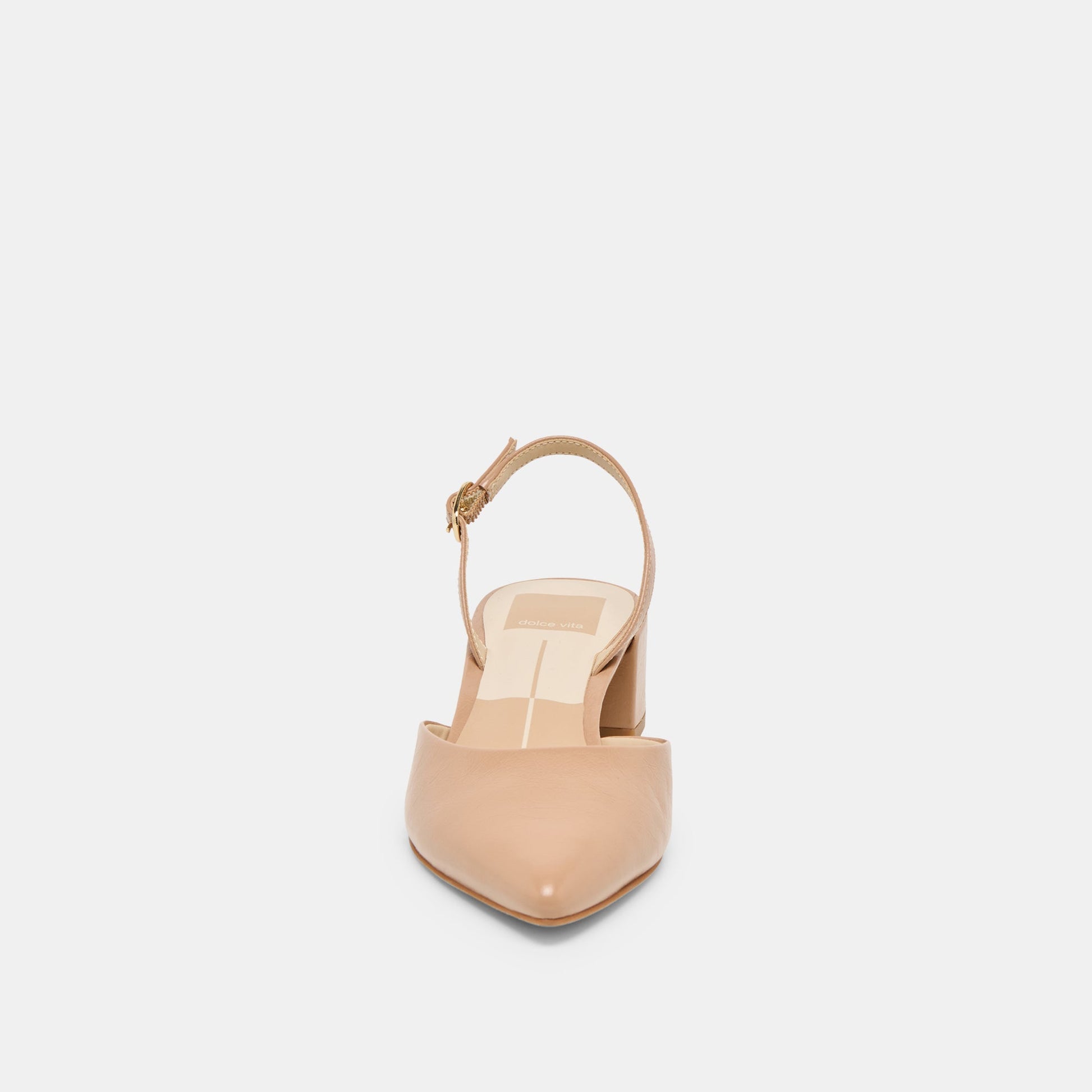 Carel Lt Tan Crinkle Patent Leather Heels Dolce Vita