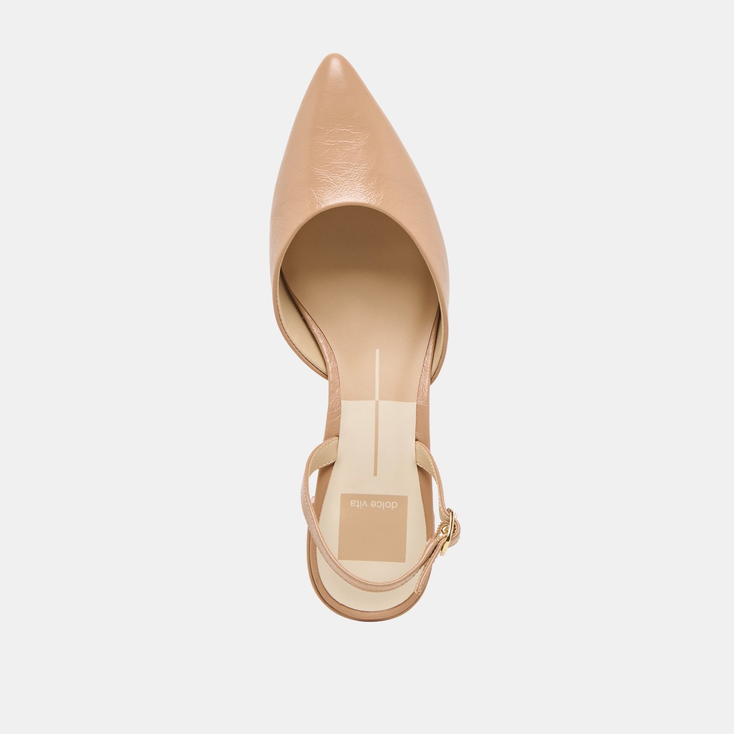 Carel Lt Tan Crinkle Patent Leather Heels Dolce Vita