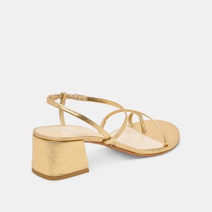 Trini Gold Leather Heels Dolce Vita