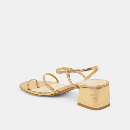 Trini Gold Leather Heels Dolce Vita