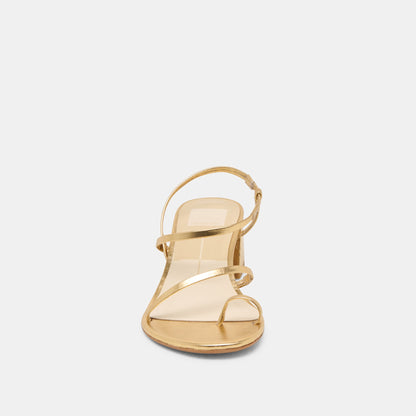Trini Gold Leather Heels Dolce Vita