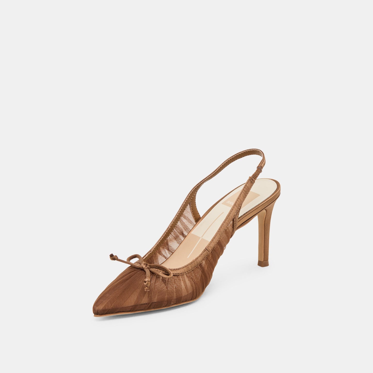 Yela Mid Brown Tulle Heels Dolce Vita