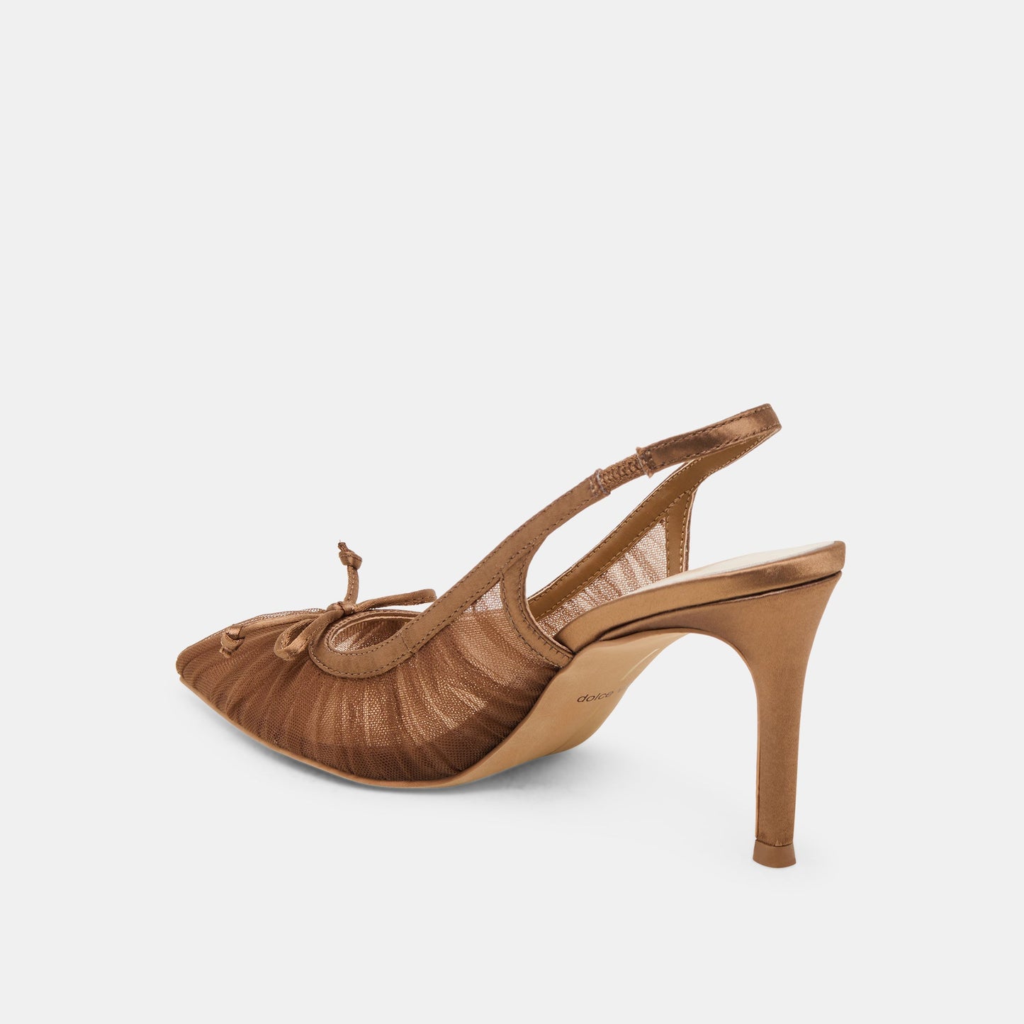 Yela Mid Brown Tulle Heels Dolce Vita