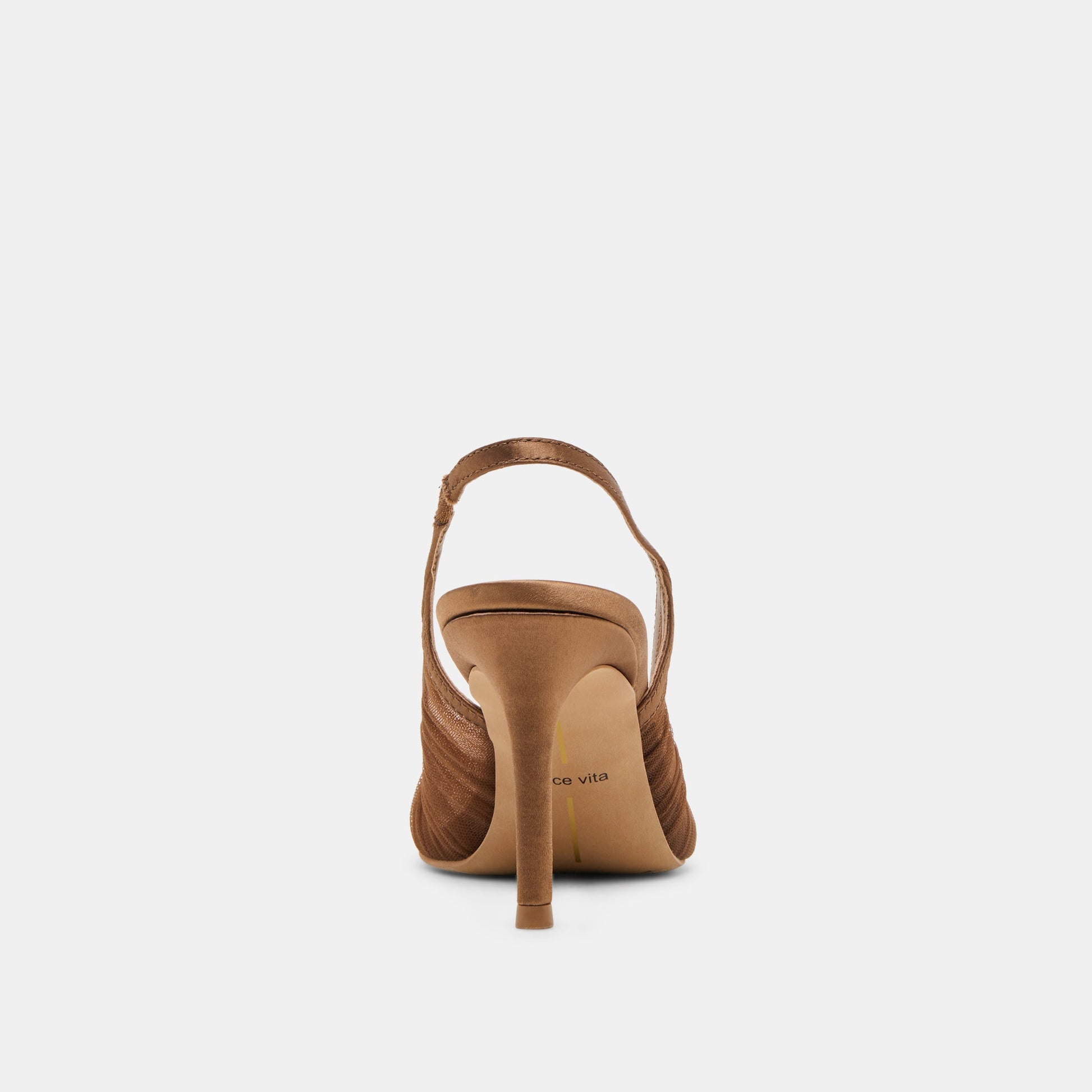 Yela Mid Brown Tulle Heels Dolce Vita
