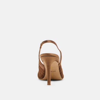 Yela Mid Brown Tulle Heels Dolce Vita