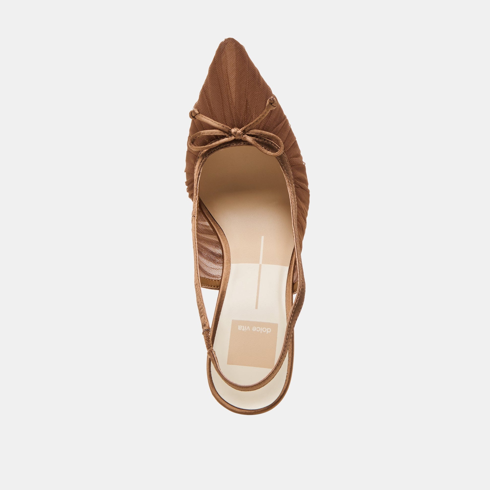 Yela Mid Brown Tulle Heels Dolce Vita