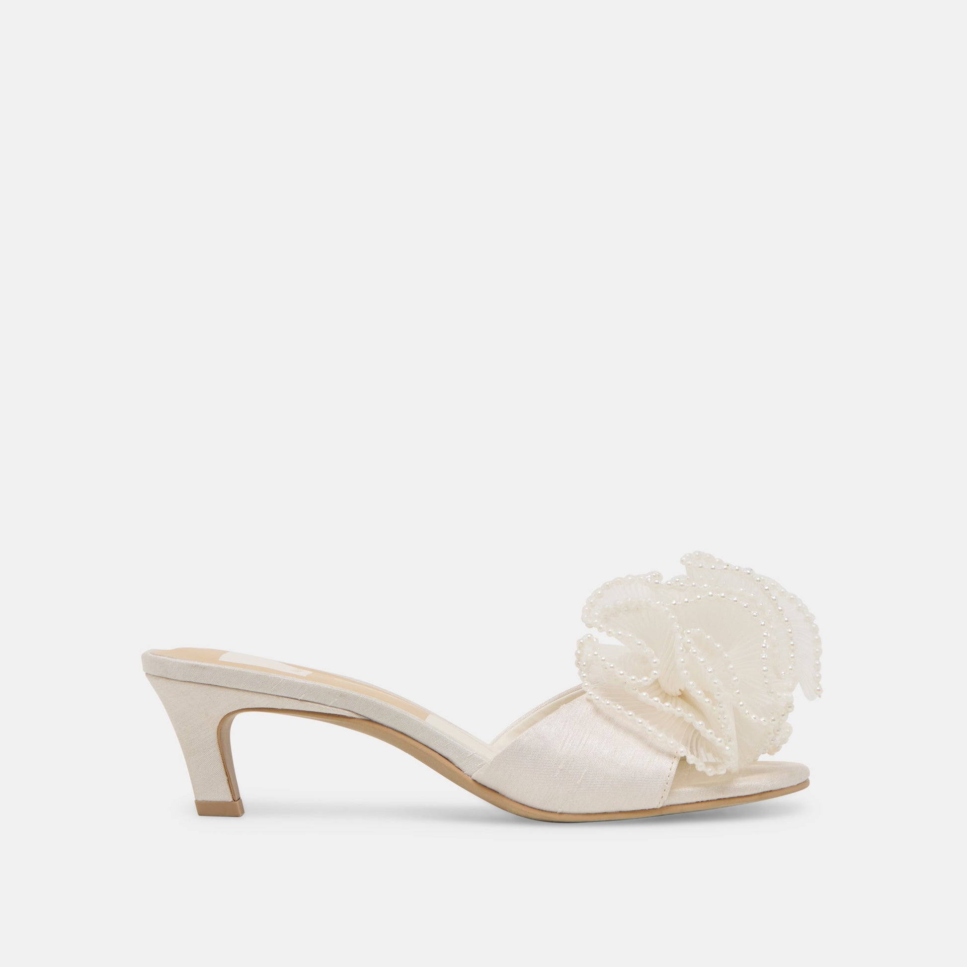 NARITA PEARL HEELS OFF WHITE SATIN Dolce Vita