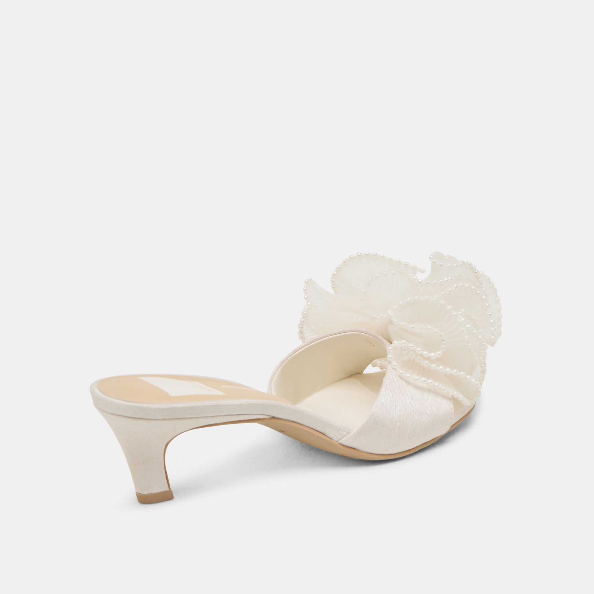 NARITA PEARL HEELS OFF WHITE SATIN Dolce Vita