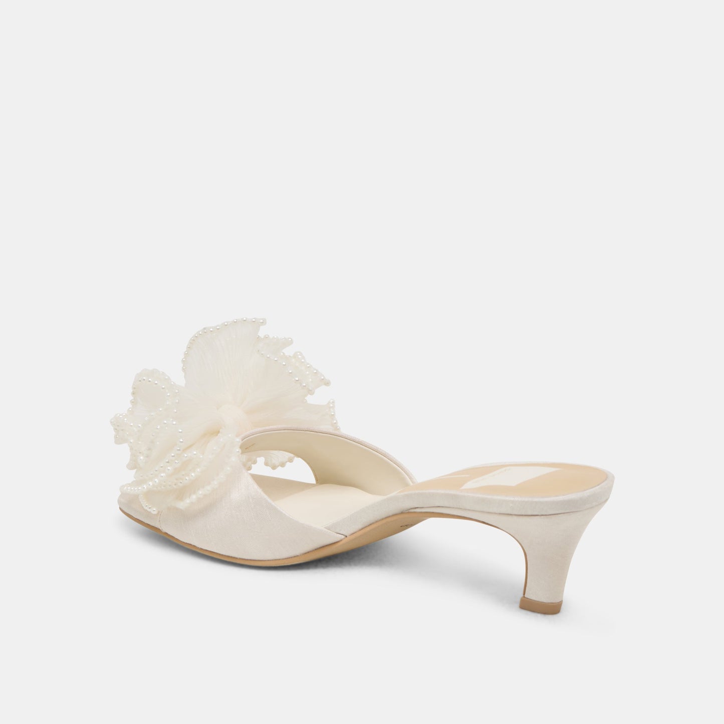 NARITA PEARL HEELS OFF WHITE SATIN Dolce Vita