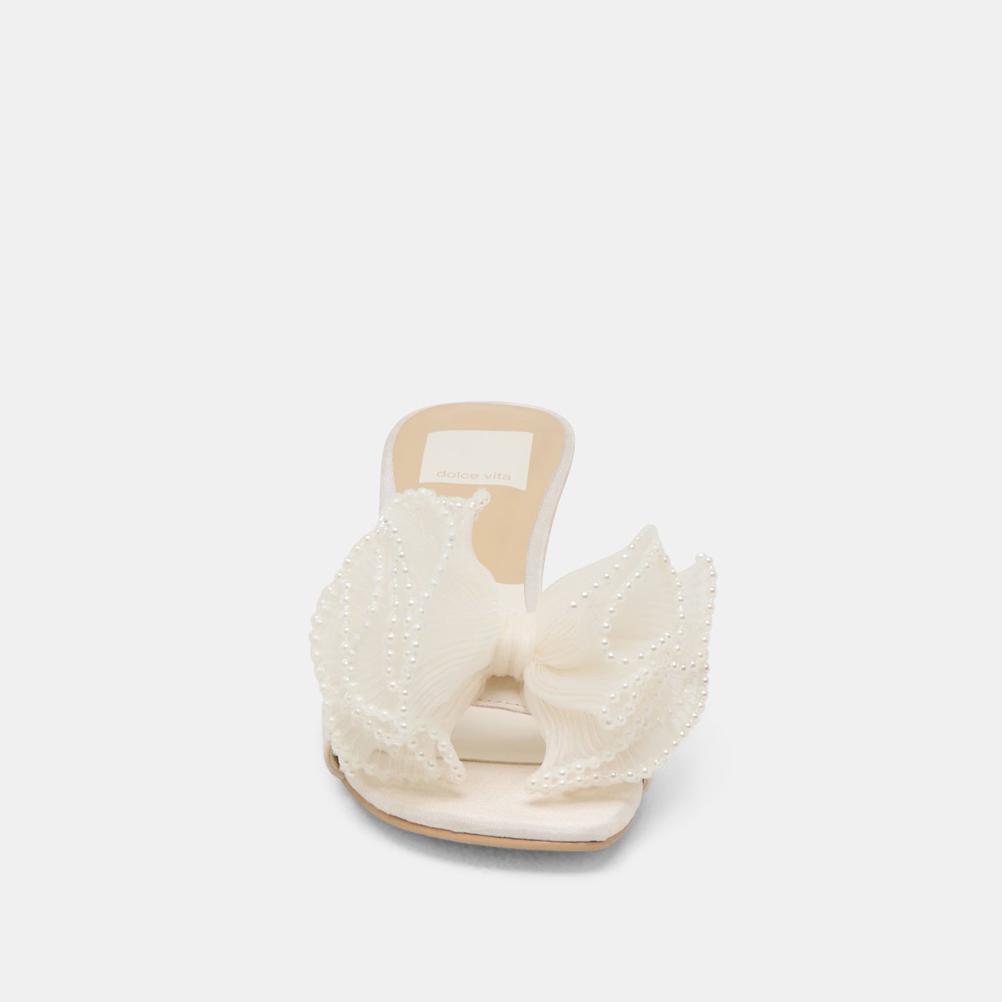 NARITA PEARL HEELS OFF WHITE SATIN Dolce Vita