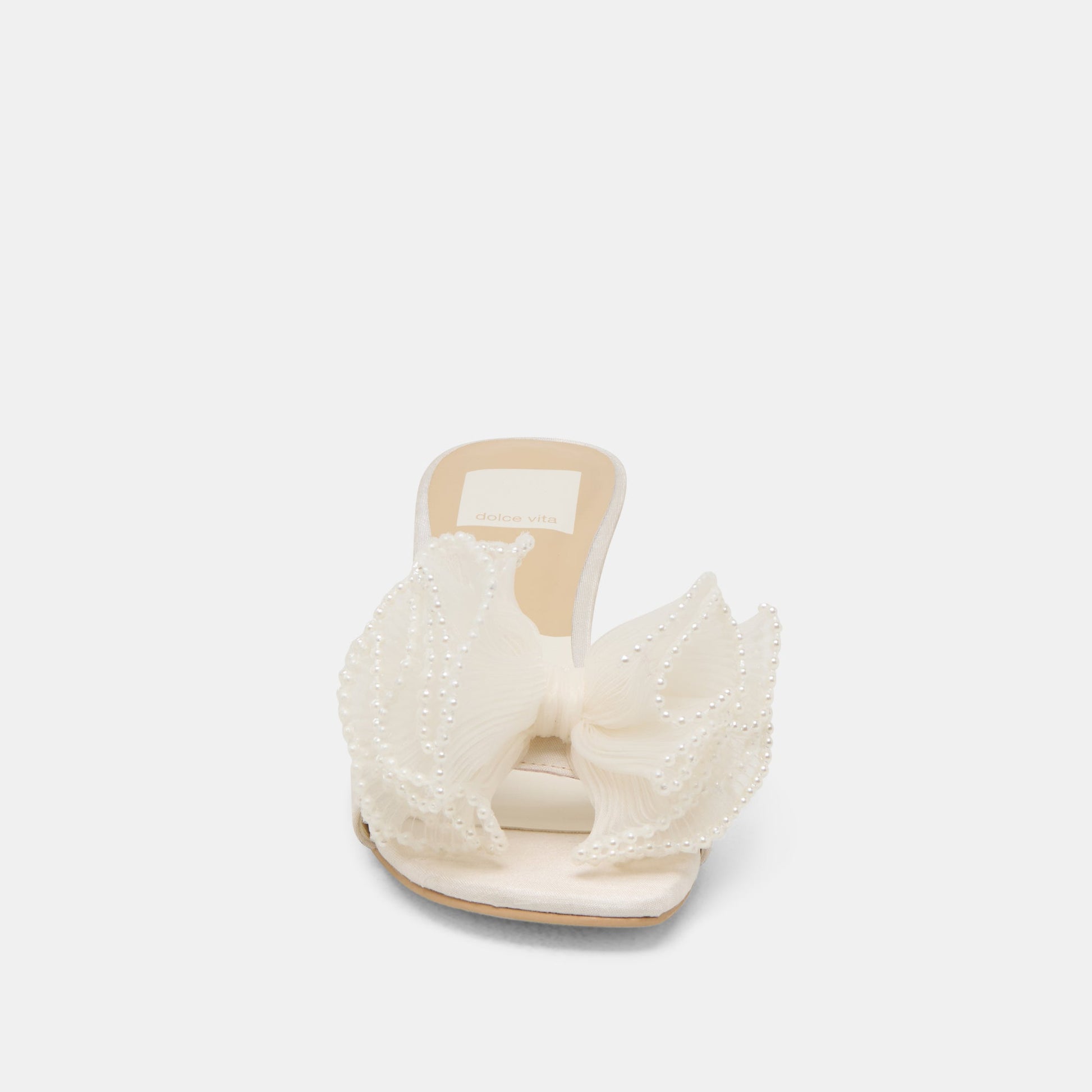 NARITA PEARL HEELS OFF WHITE SATIN Dolce Vita