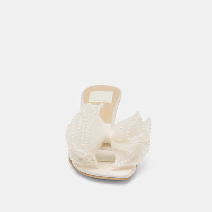 NARITA PEARL HEELS OFF WHITE SATIN Dolce Vita